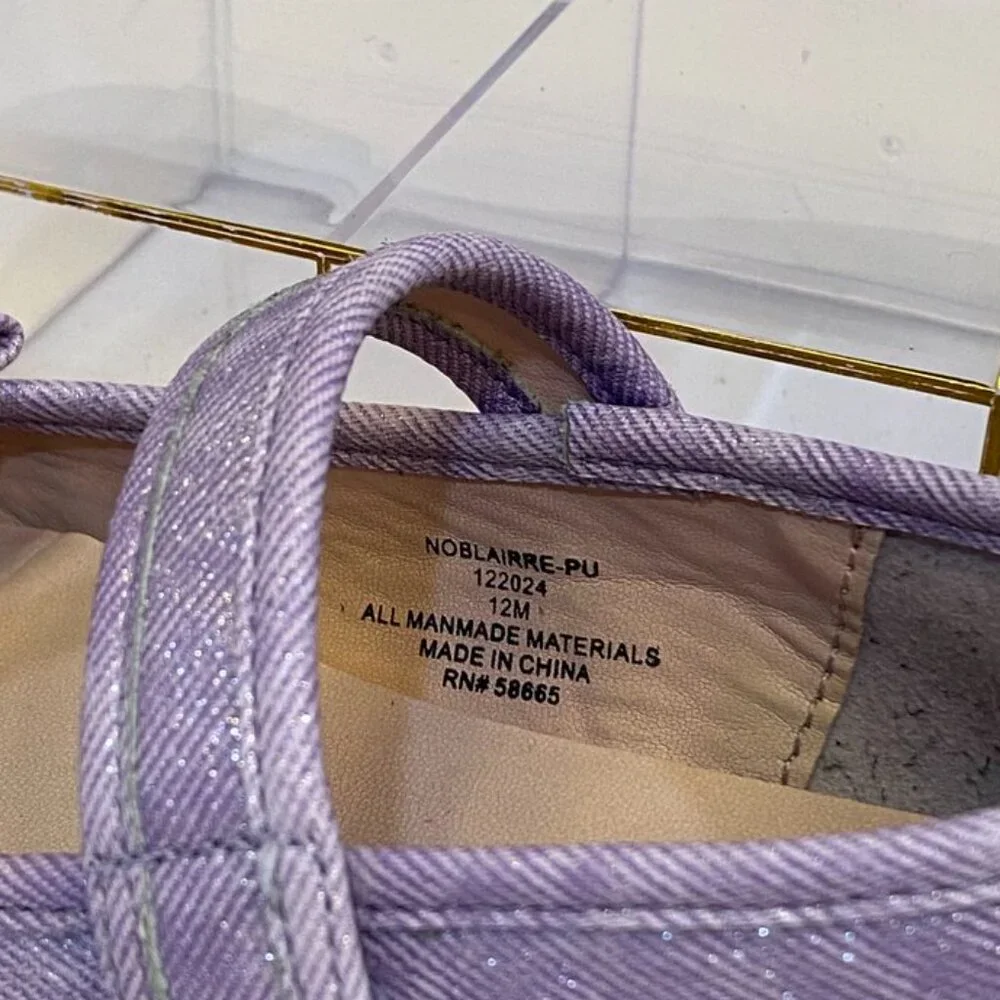 3/$20 Bundle •Nordstrom Purple Mary Jane Glitter Toddler Girl Shoes Lavender 12M